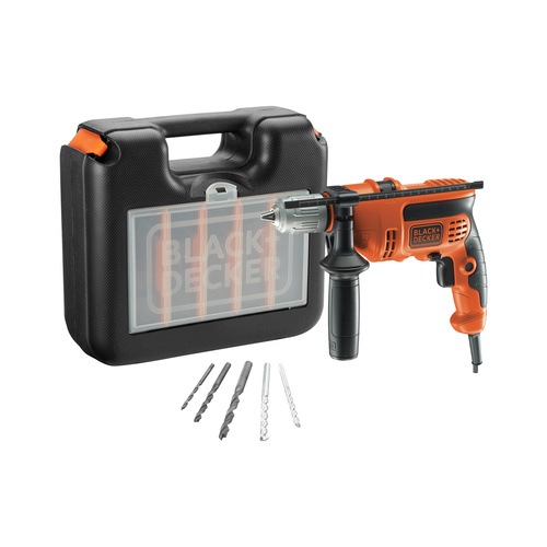 Black and Decker - EL 710W Corded Hammer Drill with 5 Accessories and Kitbox - CD714CRESKA