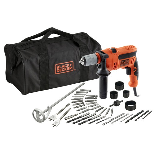 Black and Decker - EL 710W Percussion Hammer Drill with 40 accessories and storage bag - CD714CREW2