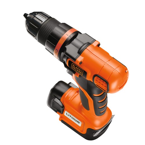 Black and Decker - EL 108V Lithium ion Drill Driver with 10 Accessories and Kitbox - EGBL108KA10