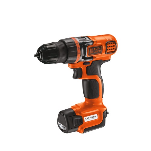 Black and Decker - EL 108V Lithium ion Drill Driver with 10 Accessories and Kitbox - EGBL108KA10