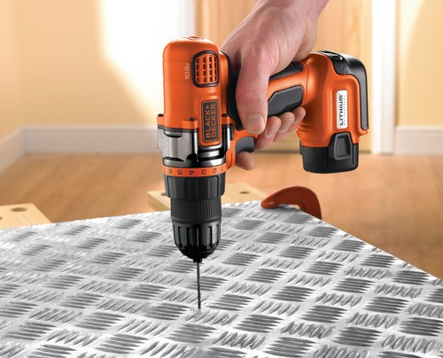 Black and Decker - EL 108V Lithium ion Drill Driver with 10 Accessories and Kitbox - EGBL108KA10
