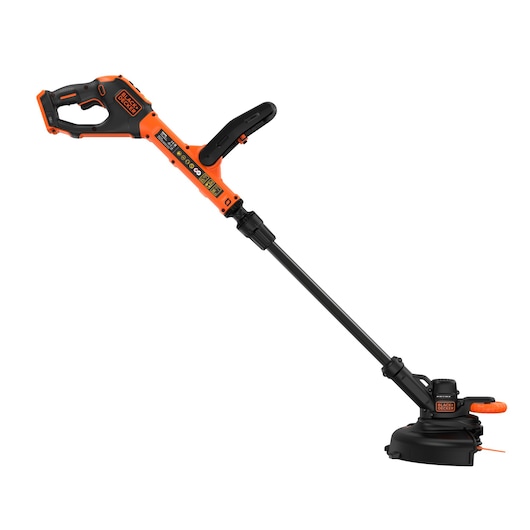 Side view of the BLACK+DECKER® 18V POWERCONNECT™ Cordless STRIMMER® 25cm Blade Trimmer without battery, facing right.