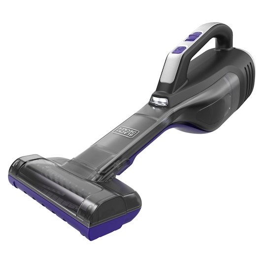 Cordless handheld vacuum cleaner with motorised pet brush attachment
