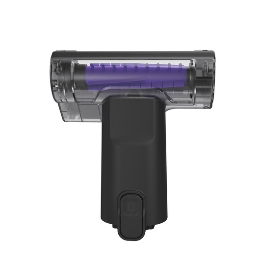 Front view of the motorised pet brush attachment included with the BLACK+DECKER SUMMITSERIES select Pet cordless stick vacuum.
