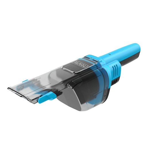 Angled view of the BLACK+DECKER Dustbuster handheld vacuum cleaner.